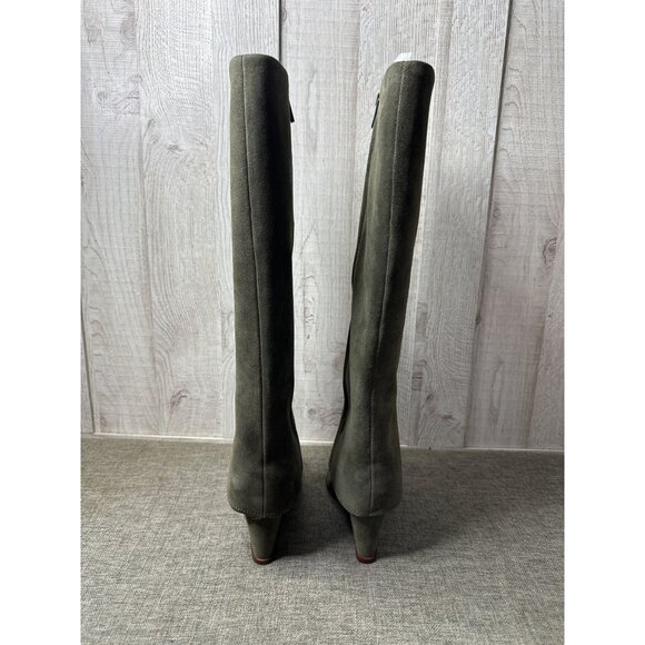 Vince Camuto VC Tibani Forrest Green Womens Sz 8.5 Suede Knee High Wedge Boots - Picture 3 of 12